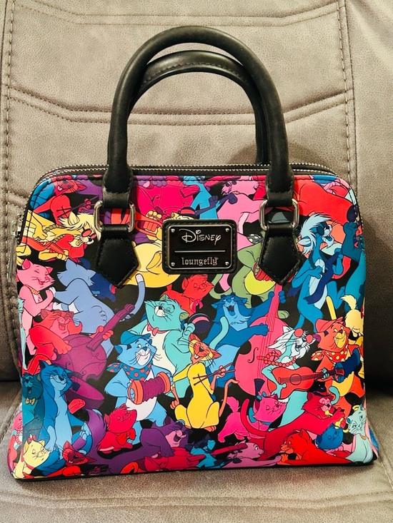 Loungefly Handbags - Loungefly Multicolor Disney Aristocats Satchel with Black Trim